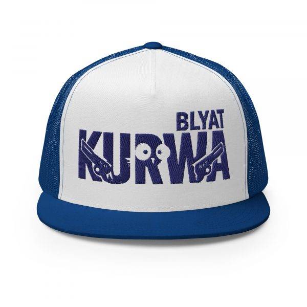 Casquette Trucker Premium  | KURWA BLYAT – Bleu