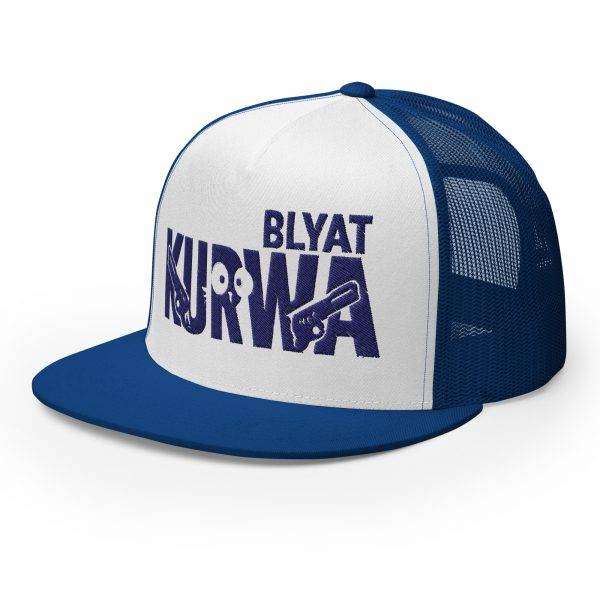 Casquette Trucker Premium  | KURWA BLYAT – Bleu