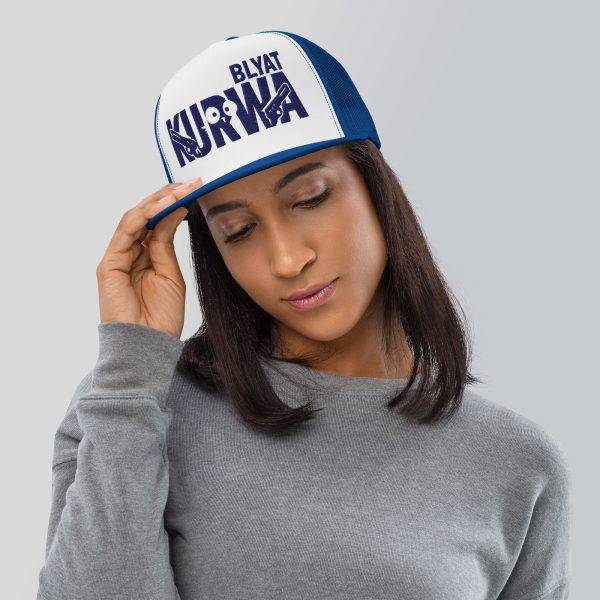 Casquette Trucker Premium  | KURWA BLYAT – Bleu