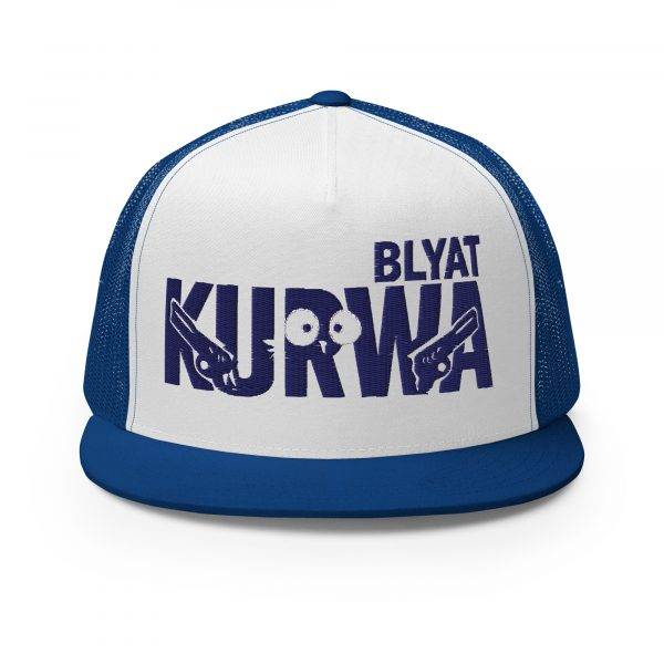 Casquette Trucker Premium  | KURWA BLYAT – Bleu