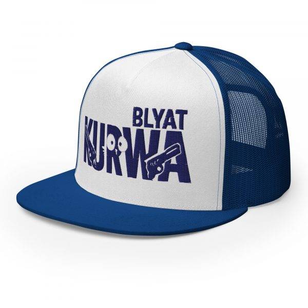 Casquette Trucker Premium  | KURWA BLYAT – Bleu