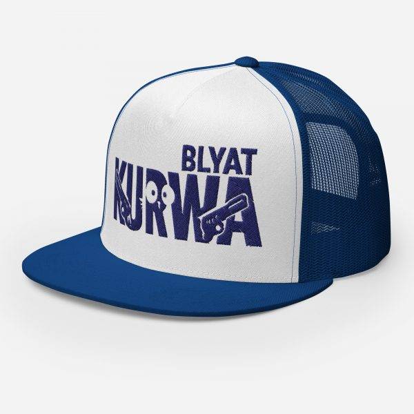 Casquette Trucker Premium  | KURWA BLYAT – Bleu