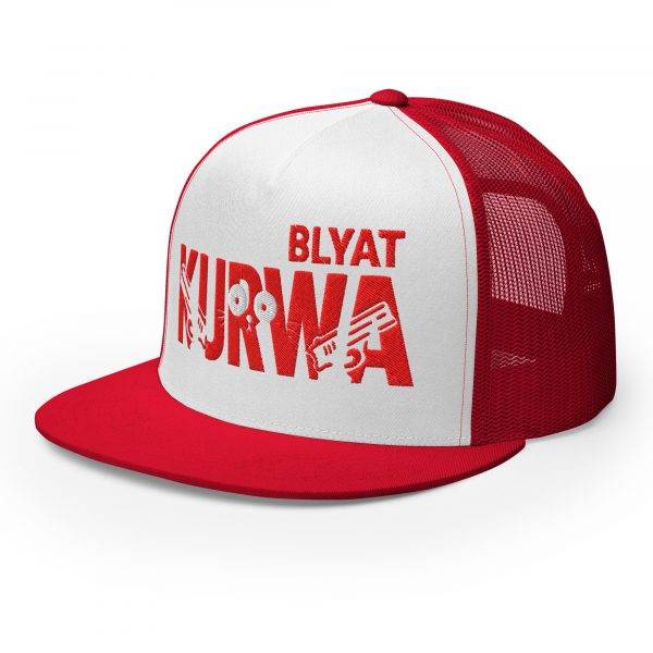 Casquette Trucker Premium  | KURWA BLYAT – Rouge