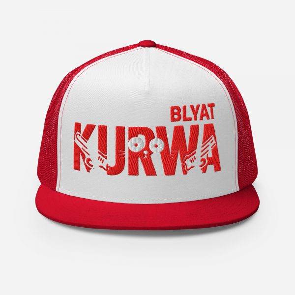 Casquette Trucker Premium  | KURWA BLYAT – Rouge