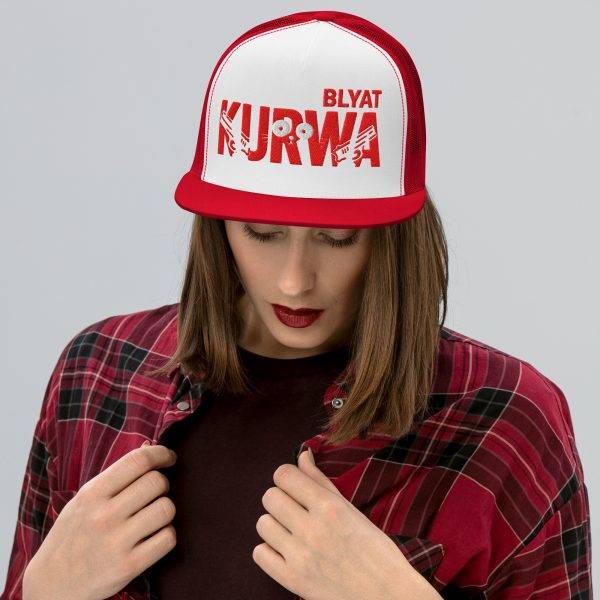 Casquette Trucker Premium  | KURWA BLYAT – Rouge