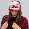Casquette Trucker Premium  | KURWA BLYAT – Rouge / Marron