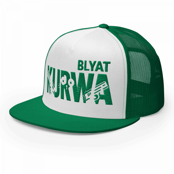 Casquette Trucker Premium  | KURWA BLYAT – Vert