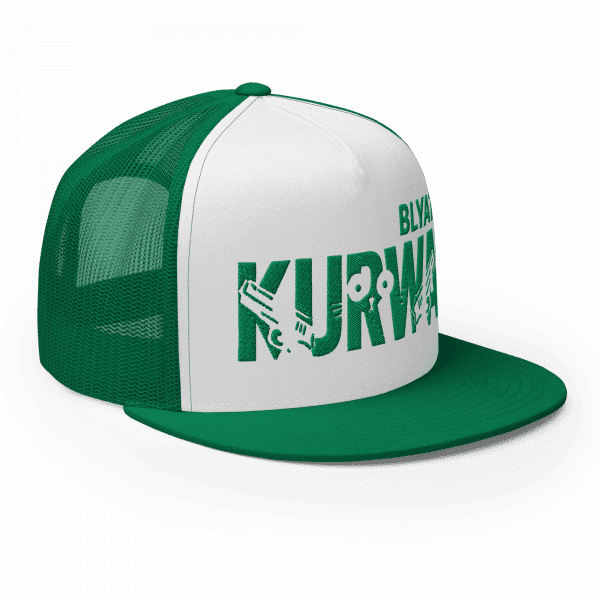Casquette Trucker Premium  | KURWA BLYAT – Vert