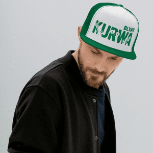 Casquette Trucker Premium  | KURWA BLYAT – Vert