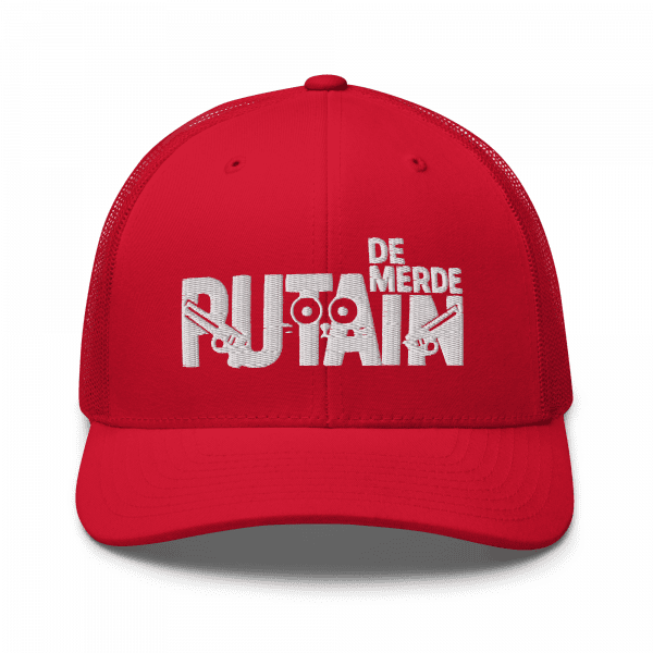 Casquette Trucker Rétro Rouge | PUTAIN DE MERDE