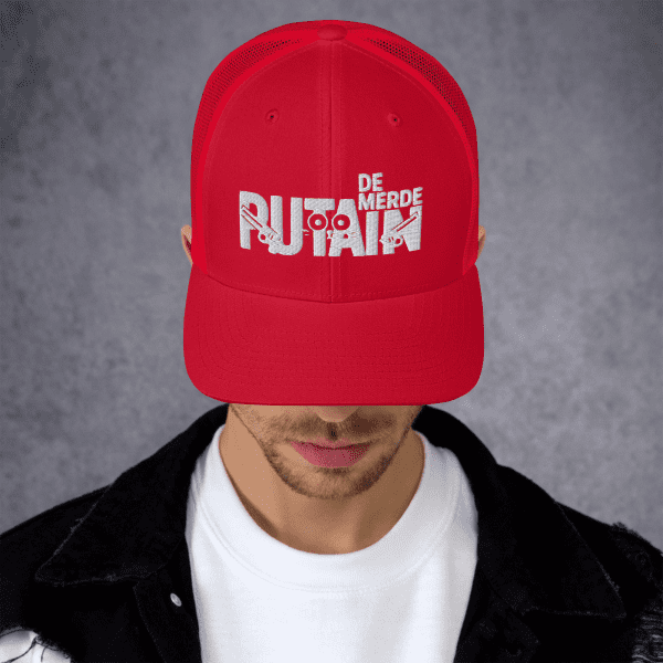Casquette Trucker Rétro Rouge | PUTAIN DE MERDE
